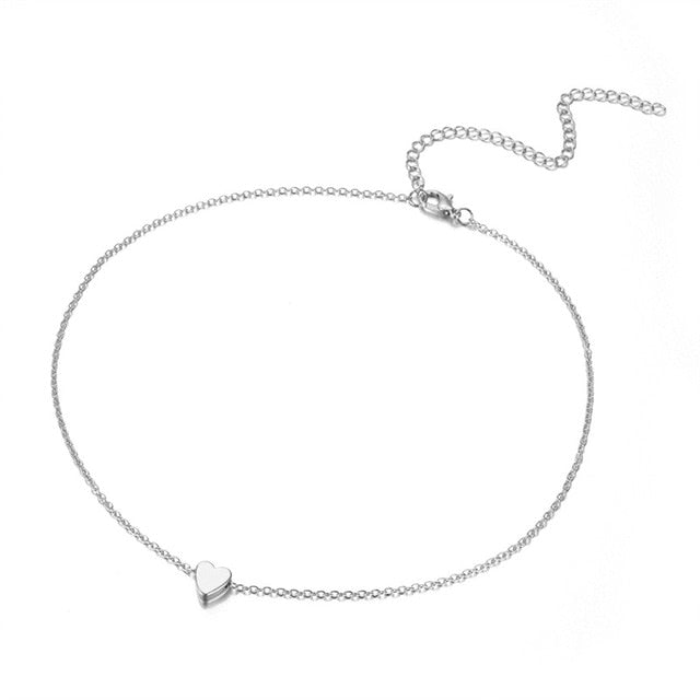 Beauthiful heart choker Necklace for women gold silver  Chocker necklace jewelry