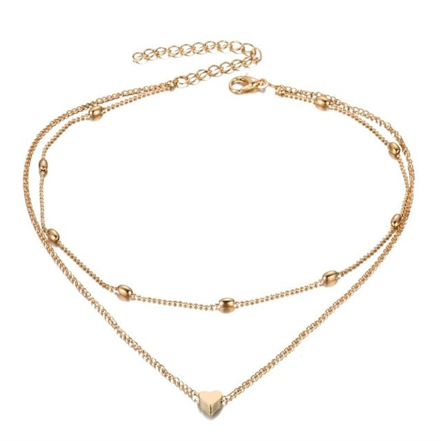 Beauthiful heart choker Necklace for women gold silver  Chocker necklace jewelry